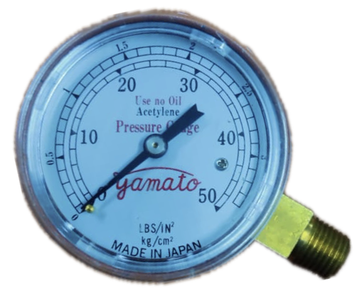 [1571] ACETYLENE PRESSURE GAUGE 50 PSI 1/4" BOTTOM JAPAN