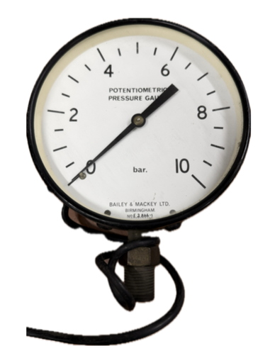[1677] PRESSURE GAUGE 6" 10BAR 1/2" BOTTOM BAILEY & MACKEY POTENTIOMETRIC