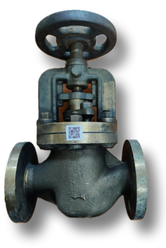 [5014] GLOBE VALVE 1-1/2" BRONZE BAILEY FLANGED KLINGER PATTERN TABLE H