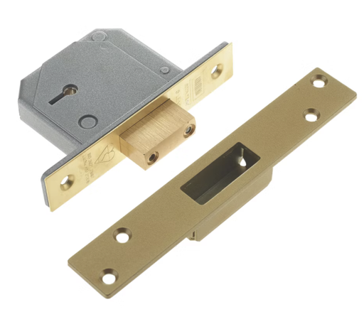 [6930] 5 LEVER MORTICE DEADLOCK BRASS UNION