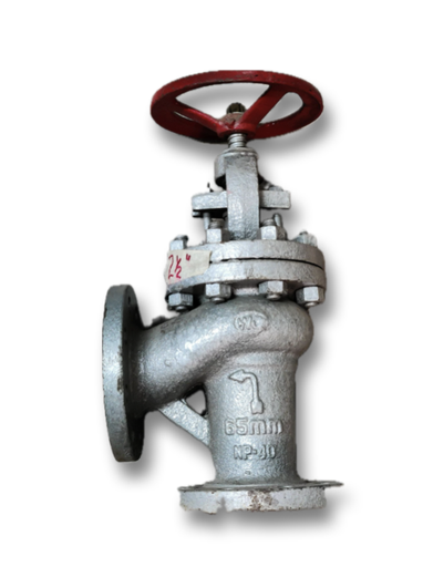 [11402] ANGLE GLOBE VALVE 2-1/2" FLANGED PN16 CAST IRON 